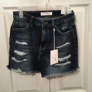 Kancan Distressed Denim Jean Shorts
